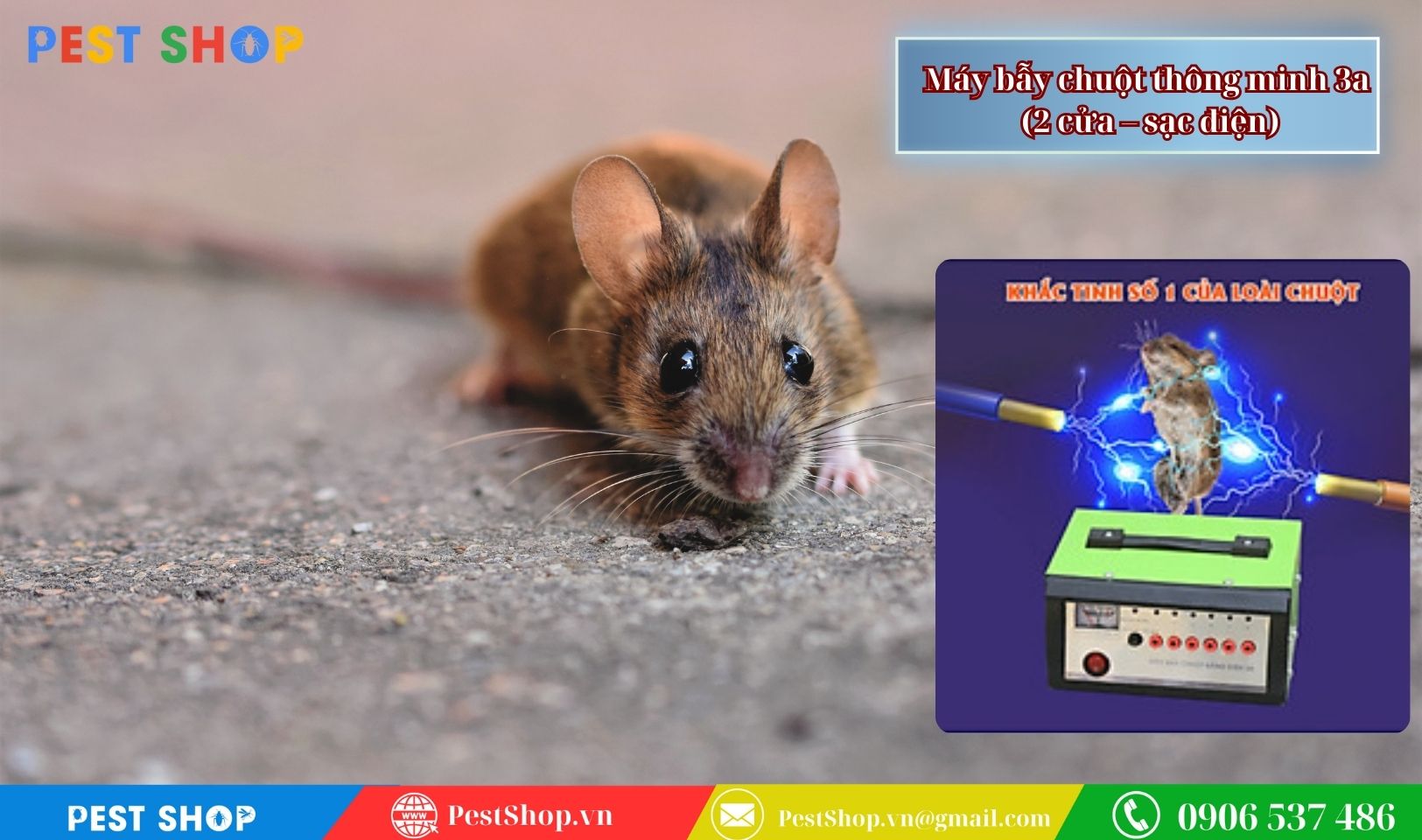 Máy bẫy chuột thông minh 3a (2 cửa – sạc điện)