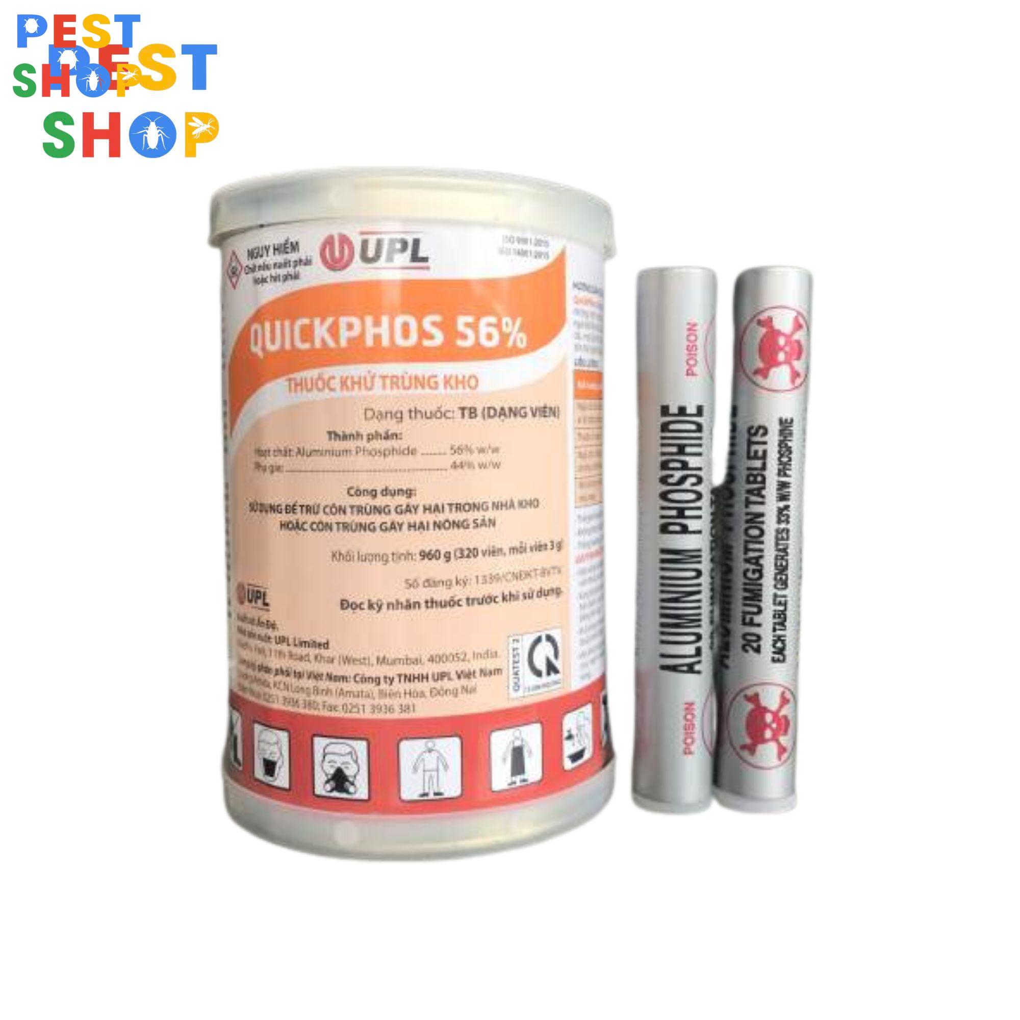 Thuốc diệt mọt Quickphos 56% Dạng Lon 16 tuýp nhỏ